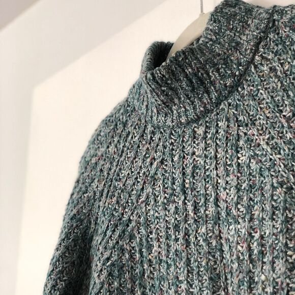 Urban Outfitters Silence + Noise Easton Mock Neck Teal chunky knit Sweater XS - Picture 7 of 10